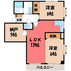 宇都宮駅 徒歩19分 3階の物件間取画像